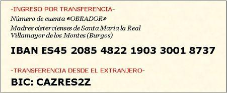 Opción pago por transferencia