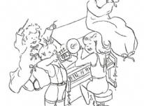 Caricatura de san Rafael con sus hermanos - 